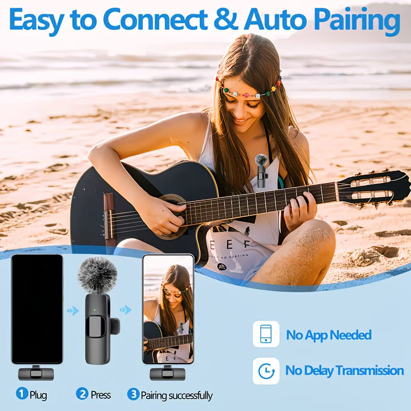 Wireless Microphones - Noise Cancelling Lapel Microphone