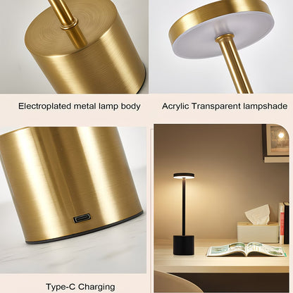 LED Touch Lamp - Cordless, Rechargable and 3 Color function