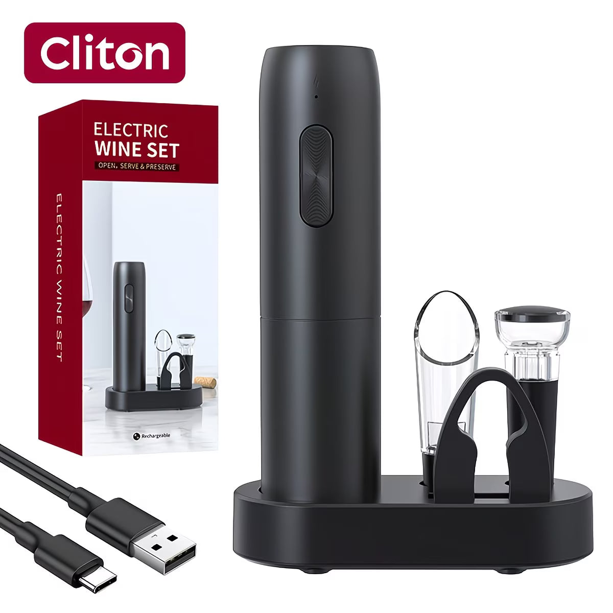 Electric Wine Opener - USB Rechargeable