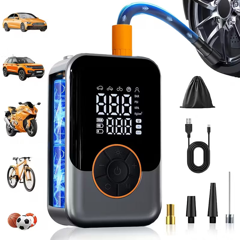 Wireless Air Compressor - Tyre Air Pump With Digital Display