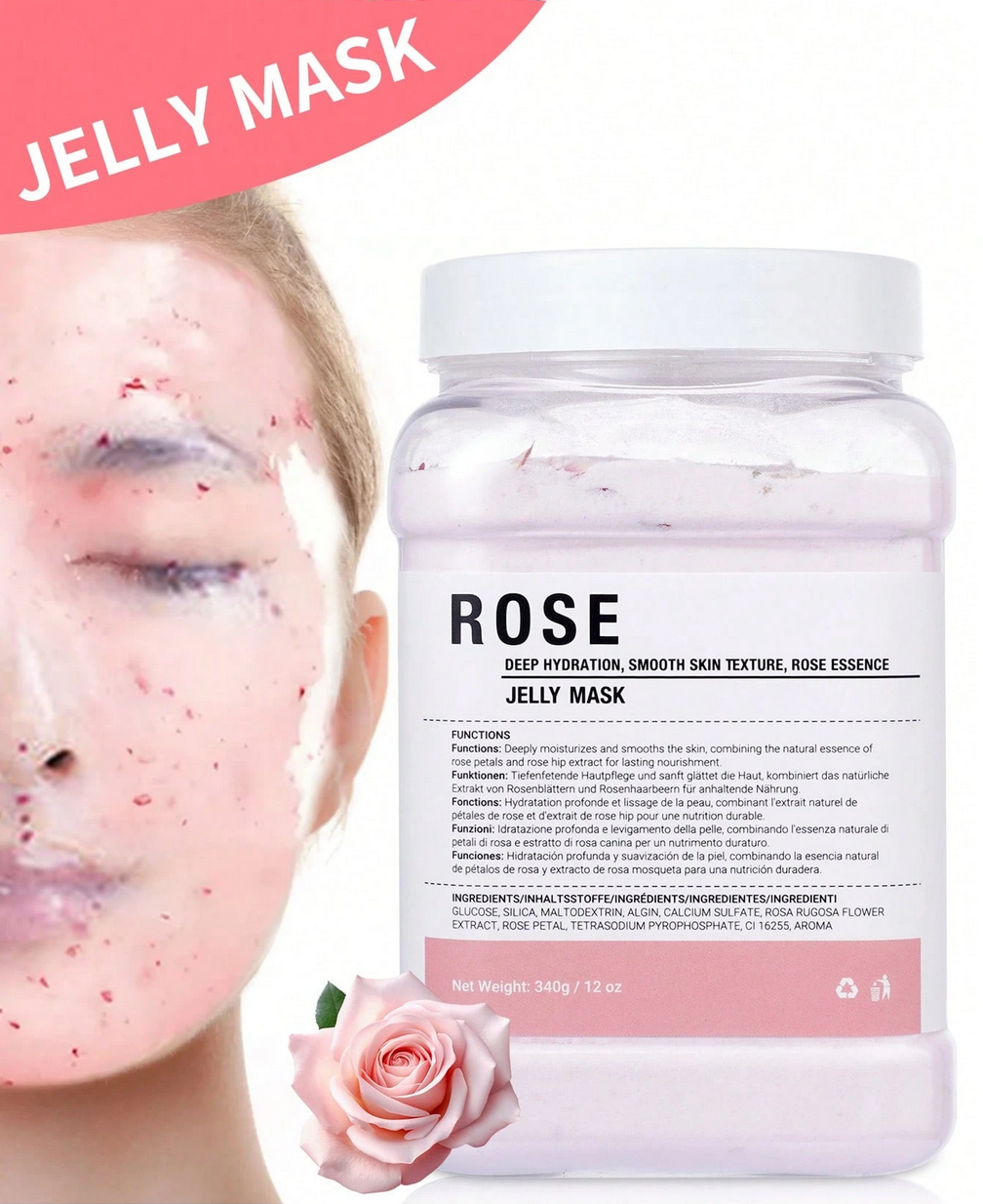 Rose, Gold And Hyaluronic Acid Gel Face Mask