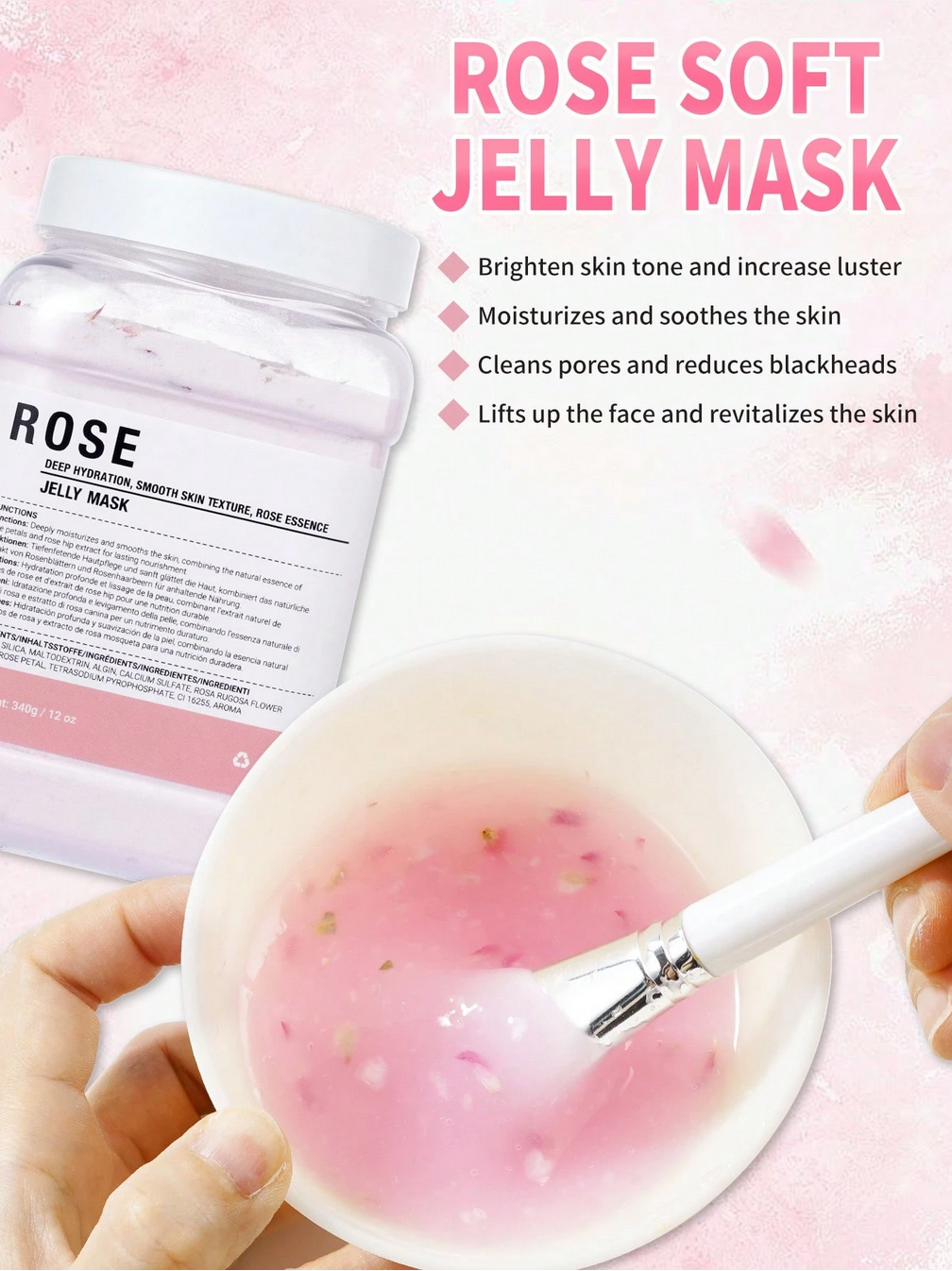 Rose, Gold And Hyaluronic Acid Gel Face Mask