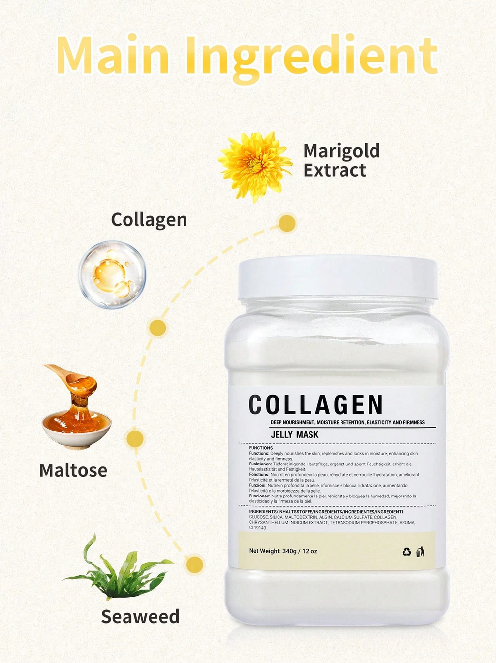 Collagen, Gold And Hyaluronic Acid Gel Face Mask