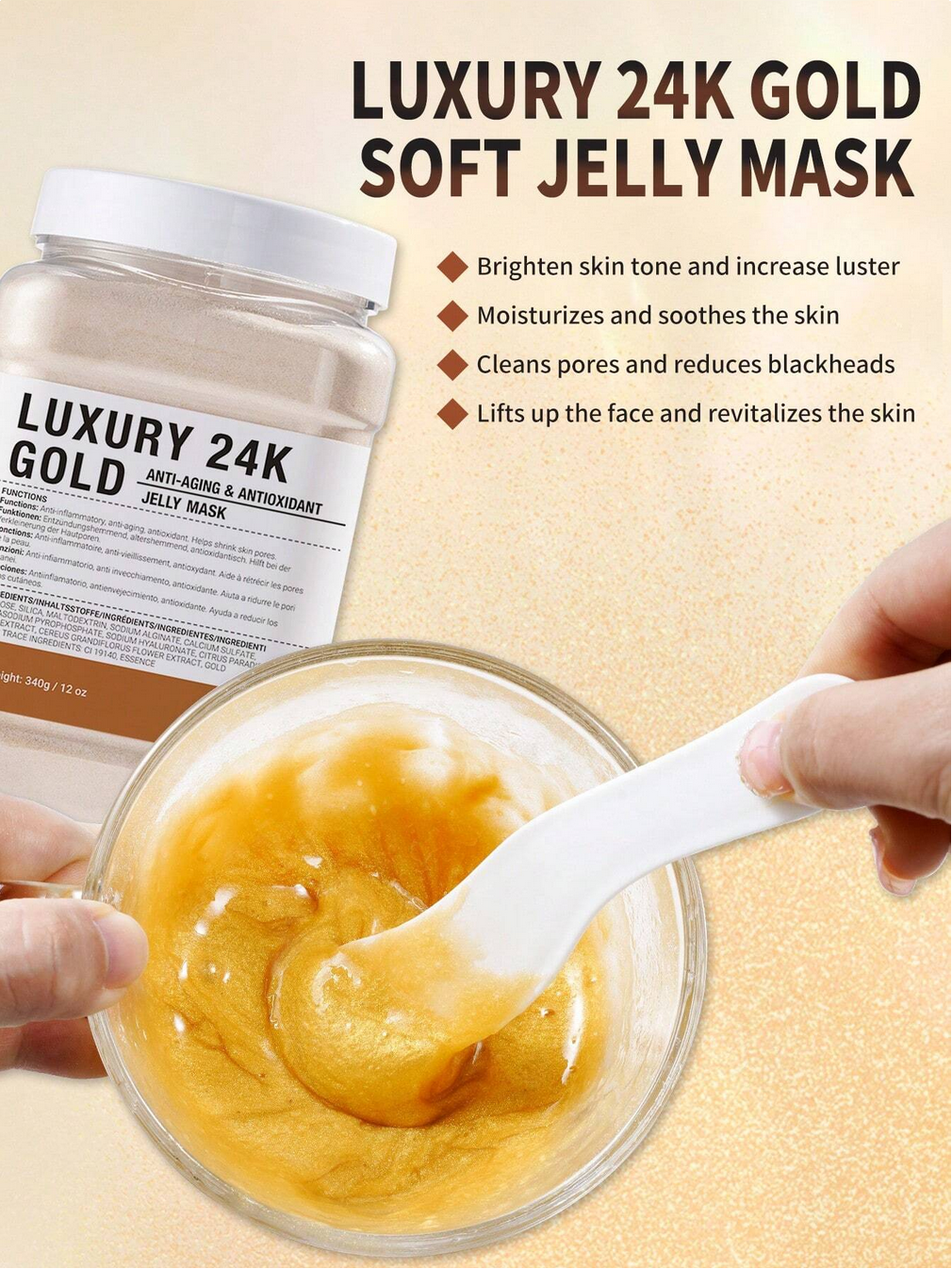 Collagen, Gold And Bamboo Charcoal Jelly Face Mask