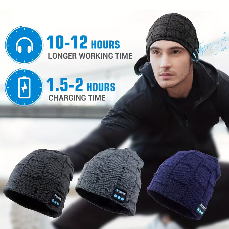Beanie with Built in Wireless Handsfree Headphone - USB Rechargeable