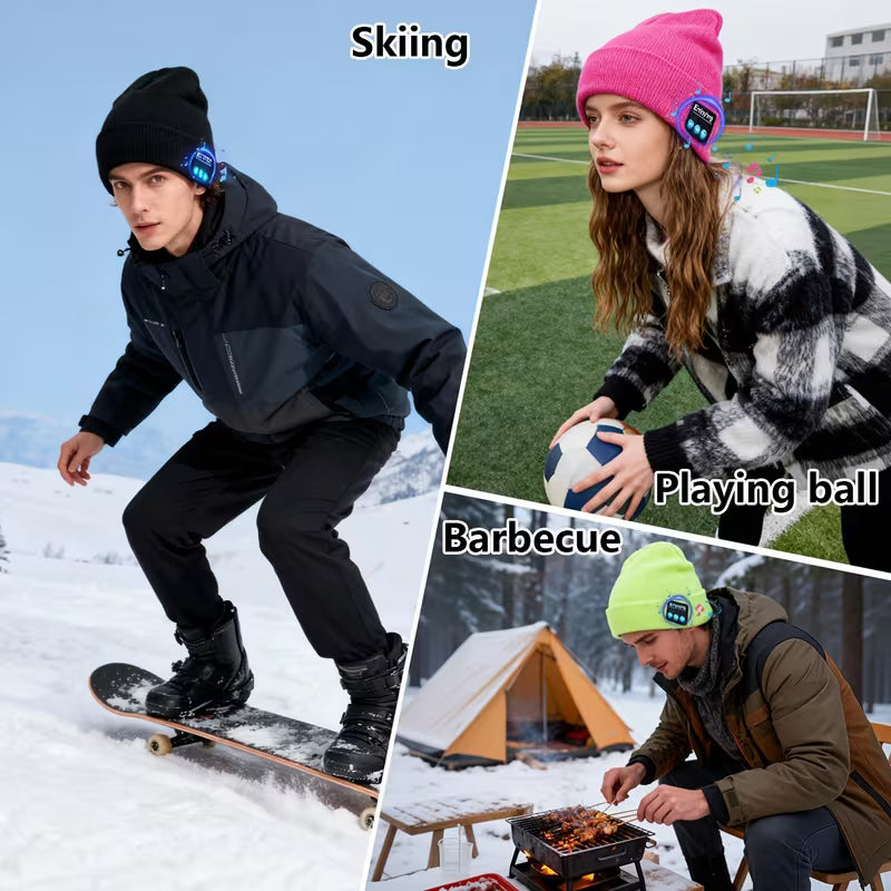 Beanie with Built in Wireless Handsfree Headphone - USB Rechargeable