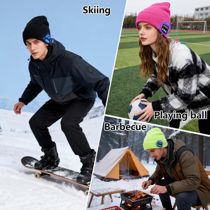 Beanie with Built in Wireless Handsfree Headphone - USB Rechargeable