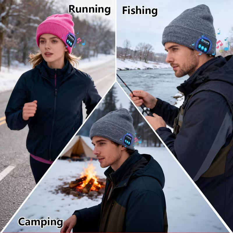 Beanie with Built in Wireless Handsfree Headphone - USB Rechargeable