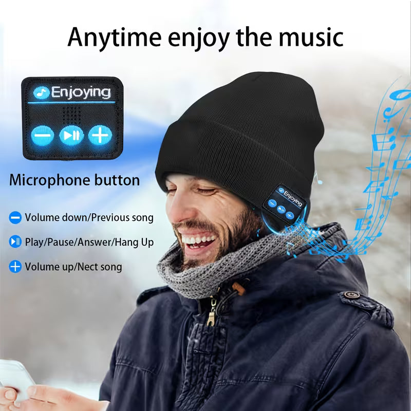 Beanie with Built in Wireless Handsfree Headphone - USB Rechargeable