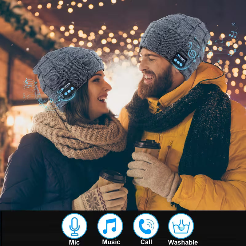 Beanie with Built in Wireless Handsfree Headphone - USB Rechargeable