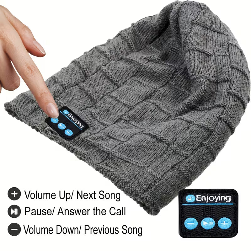 Beanie with Built in Wireless Handsfree Headphone - USB Rechargeable