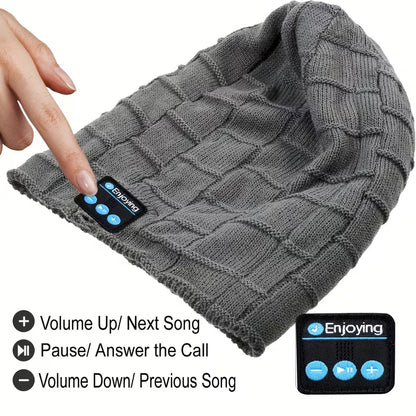 Beanie with Built in Wireless Handsfree Headphone - USB Rechargeable