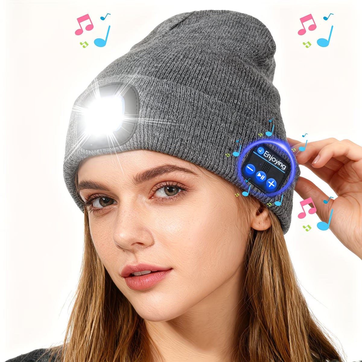 Beanie with Built in Wireless Handsfree Headphone - USB Rechargeable