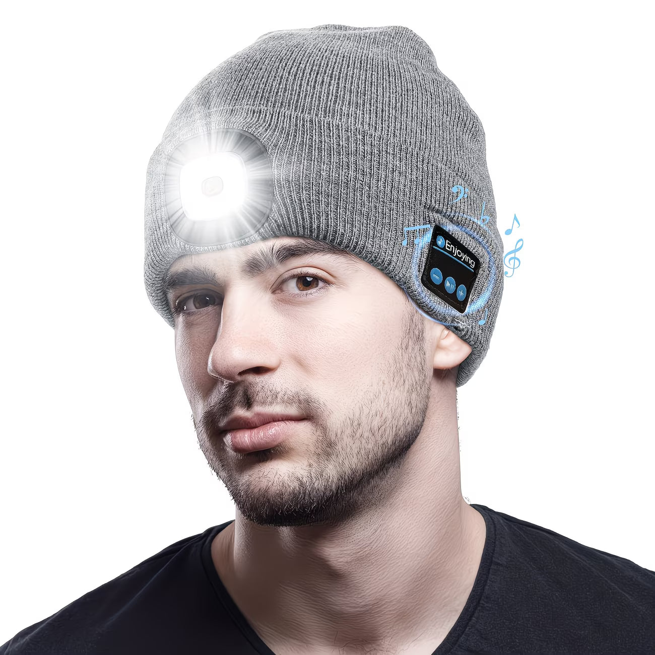 Beanie with Built in Wireless Handsfree Headphone - USB Rechargeable