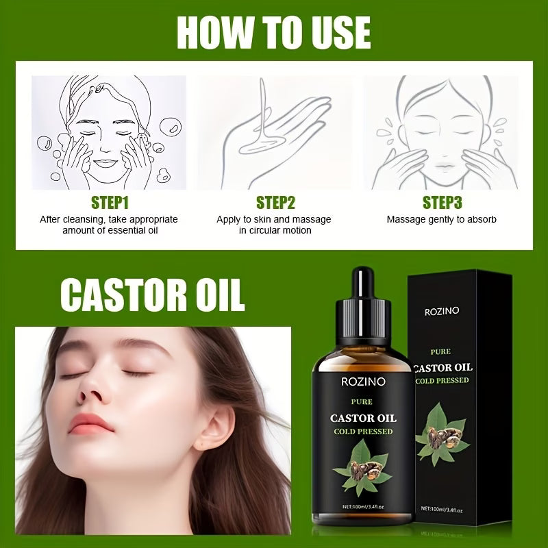 100% Pure Cold Pressed Unrefined Castor Oil