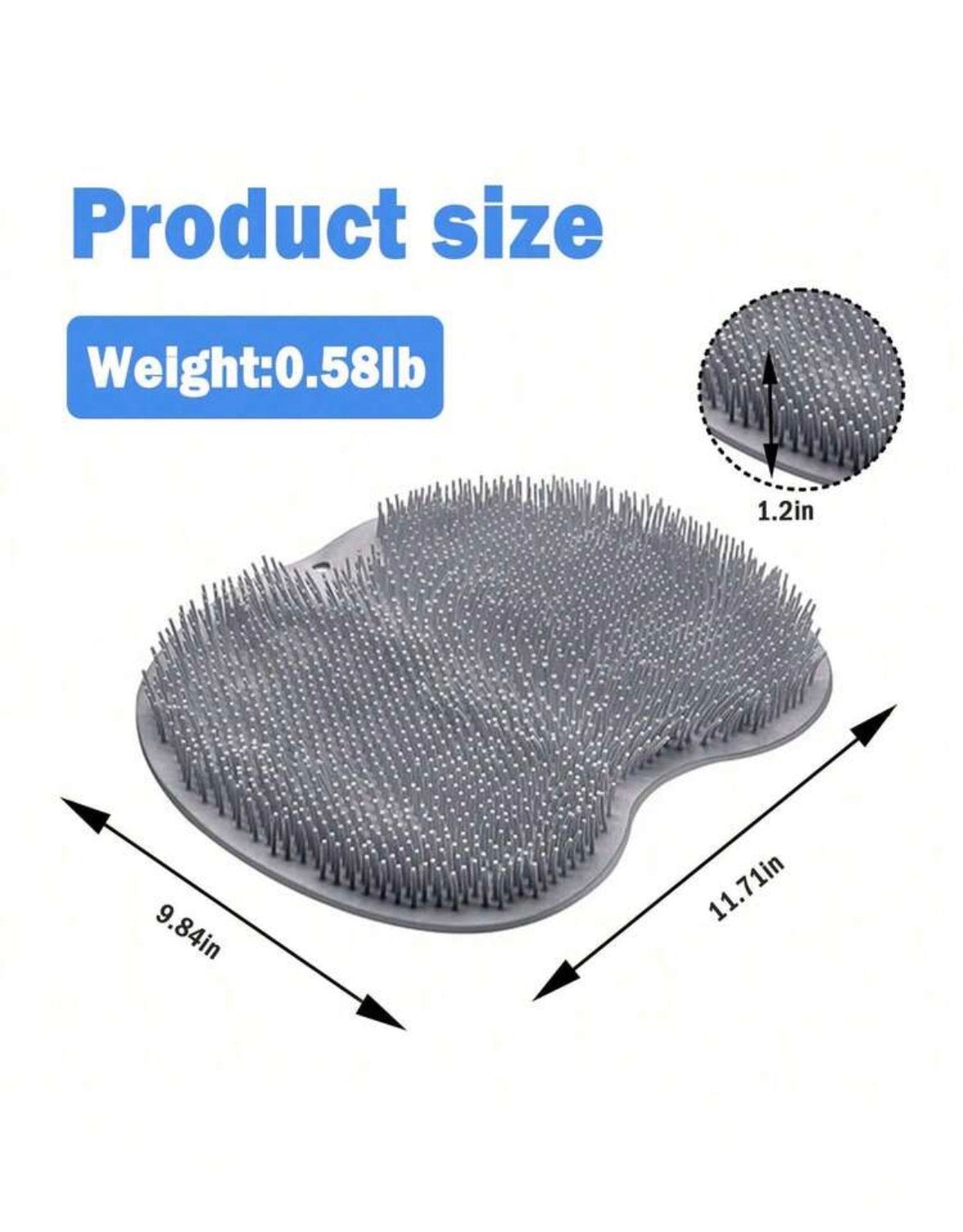 Foot Scrub - 2 in 1 Shower Foot Scrubber Mat – Clean, Exfoliate & Massage Hands-Free