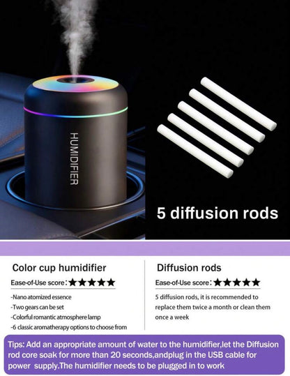 Humidifier And Mist Diffuser - USB Color Changing Night Light and Cold Mist Function