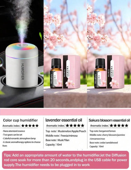 Humidifier And Mist Diffuser - USB Color Changing Night Light and Cold Mist Function