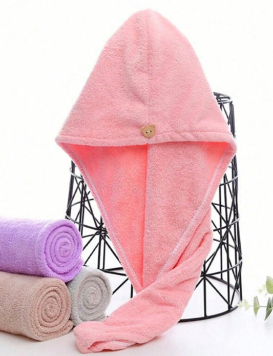 Hair Towel - Quick-Dry Coral Fleece Hair Wrap Cap