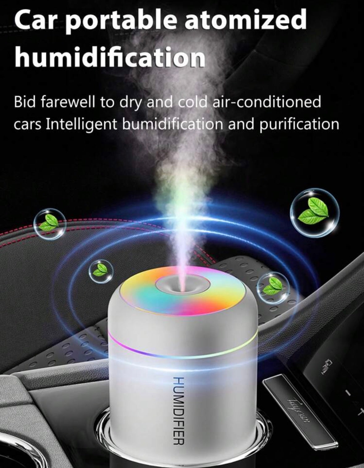 Humidifier And Mist Diffuser - USB Color Changing Night Light and Cold Mist Function