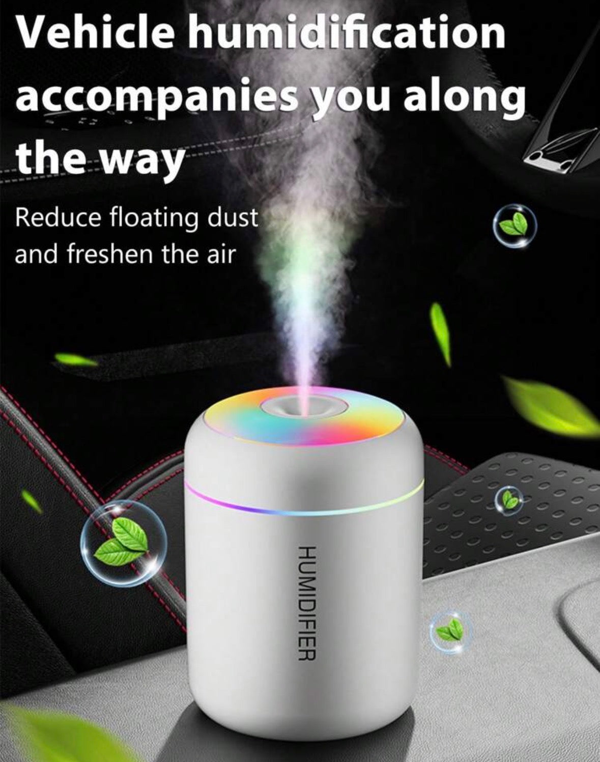 Humidifier And Mist Diffuser - USB Color Changing Night Light and Cold Mist Function