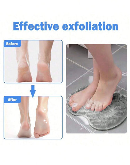 Foot Scrub - 2 in 1 Shower Foot Scrubber Mat – Clean, Exfoliate & Massage Hands-Free