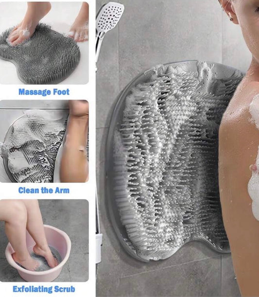 Foot Scrub - 2 in 1 Shower Foot Scrubber Mat – Clean, Exfoliate & Massage Hands-Free