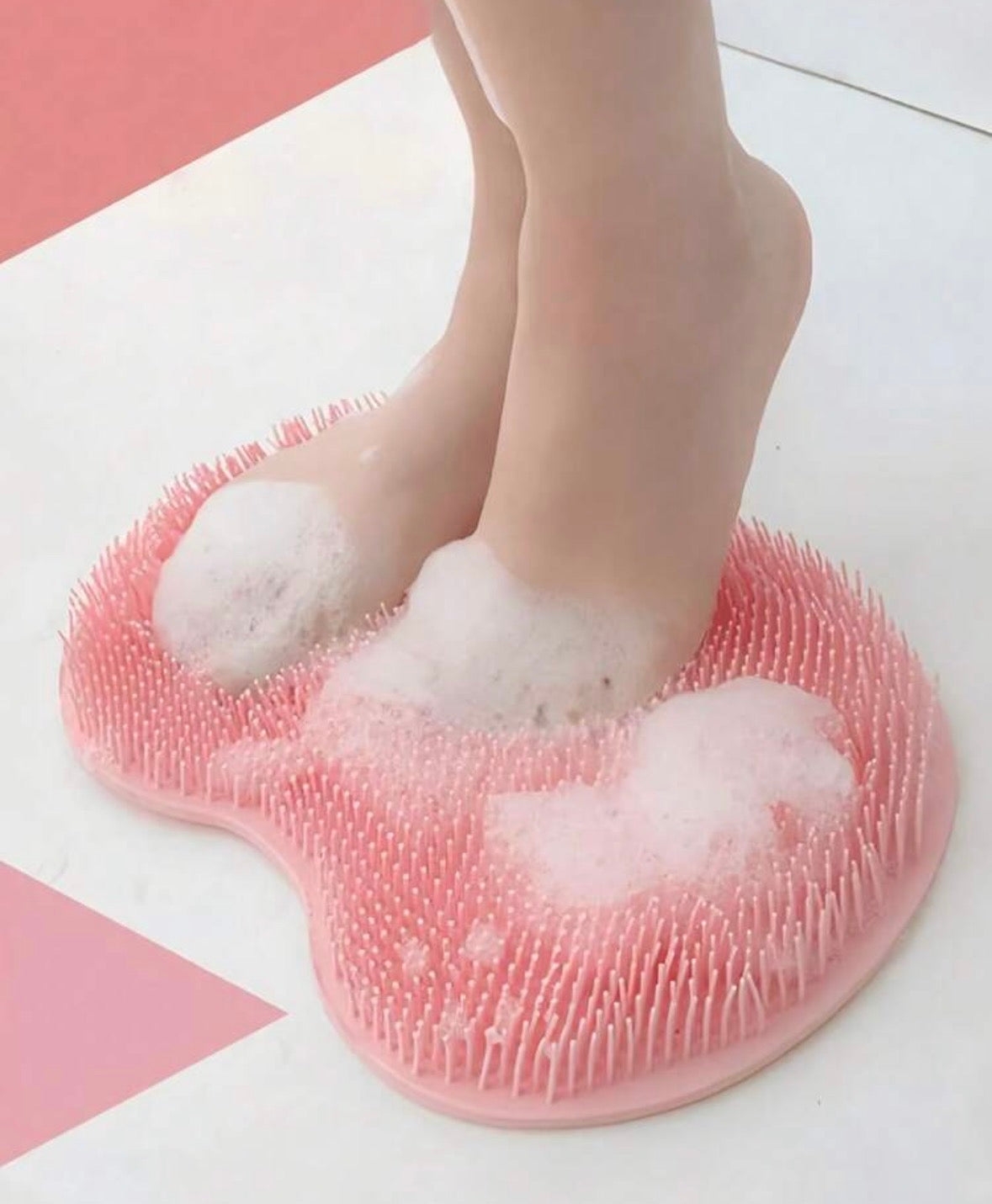 Foot Scrub - 2 in 1 Shower Foot Scrubber Mat – Clean, Exfoliate & Massage Hands-Free