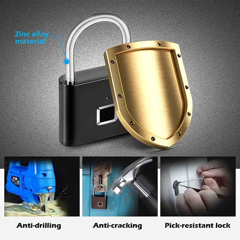 Fingerprint Padlock - No Key, USB Rechargable, Advanced Security