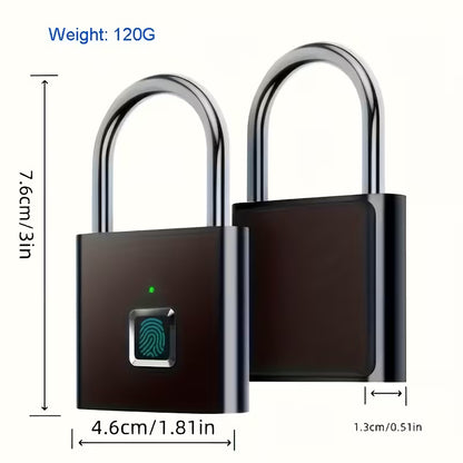 Fingerprint Padlock - No Key, USB Rechargable, Advanced Security