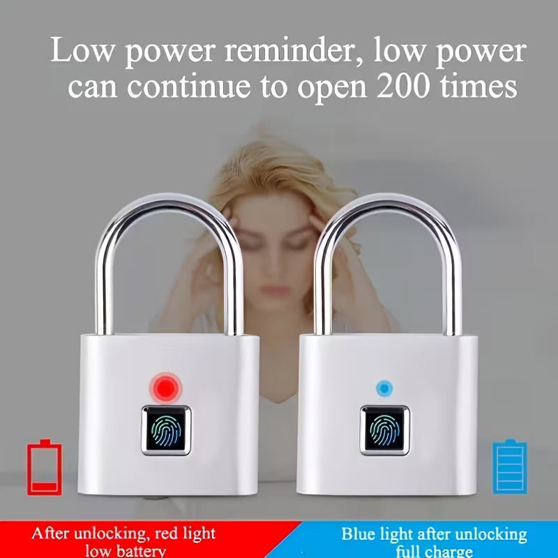 Fingerprint Padlock - No Key, USB Rechargable, Advanced Security