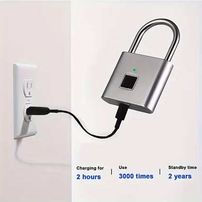 Fingerprint Padlock - No Key, USB Rechargable, Advanced Security