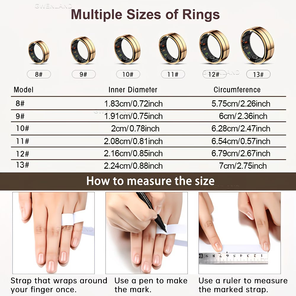 Smart Ring - Multifunctional Heart Rate, Fitness And Sleep Tracking Ring
