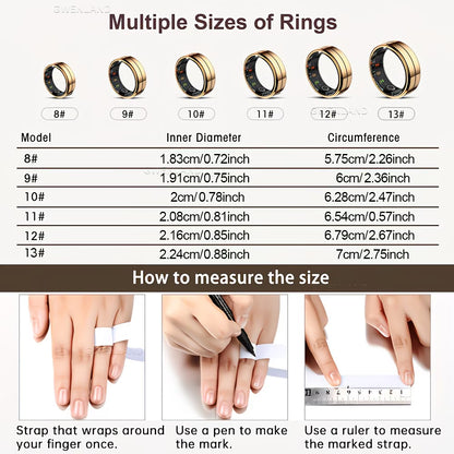 Smart Ring - Multifunctional Heart Rate, Fitness And Sleep Tracking Ring