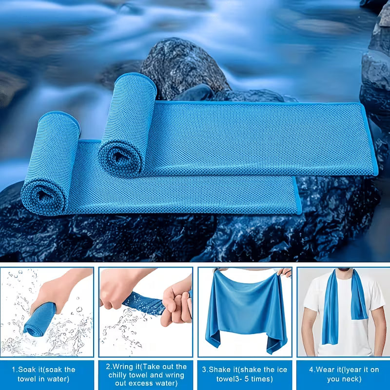 Towel - Quick Dry Coolong Towel with Silicone Carabiner Key Holder