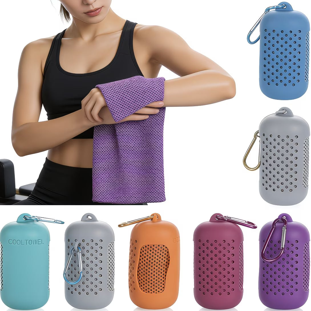 Towel - Quick Dry Coolong Towel with Silicone Carabiner Key Holder